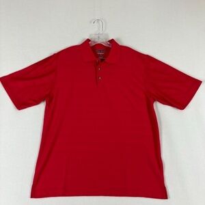 Pebble Beach Performance Golf Polo Shirt Red with Red Stripes Size L